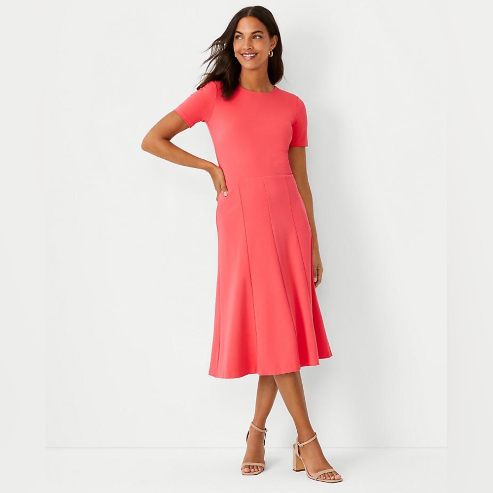 NWT Ann Taylor short sleeve midi flare dress